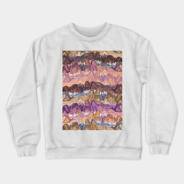 Spring Mountains Pattern Crewneck Sweatshirt by MitaDreamDesign